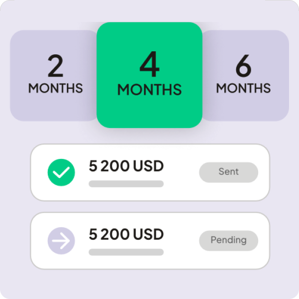 Your customer selects a payment plan